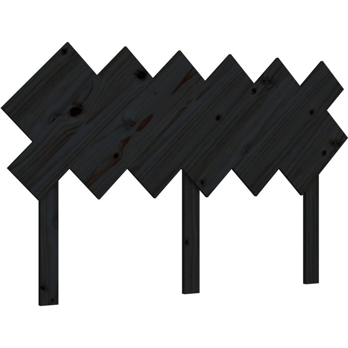 Cabecero de cama madera maciza de pino negro 132x3x81 cm - comfortxl