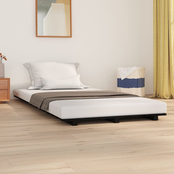 Maison exclusive - estructura de cama madera maciza de pino negro 90x190 cm