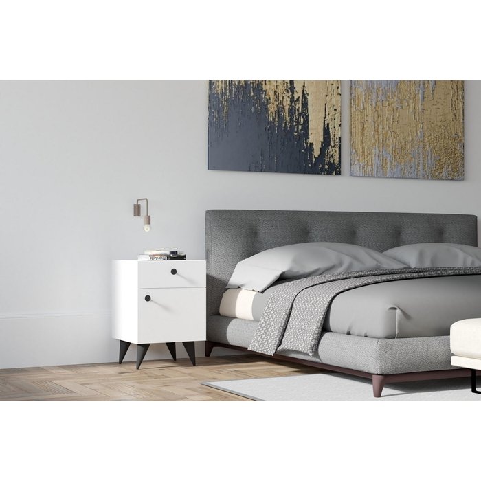 Mesita de noche pila blanco 40x60x42 cm