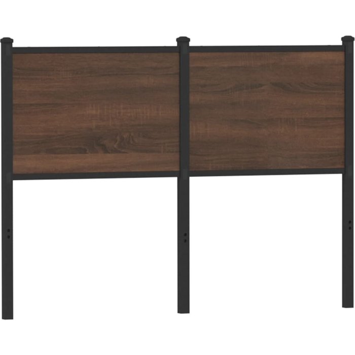 Cabecero de roble marrón 120 cm madera contrachapada y acero