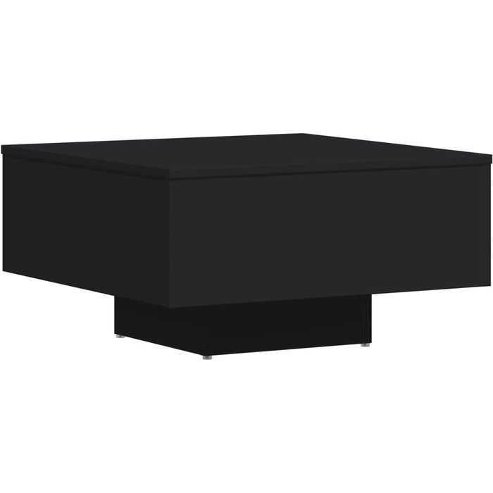Mesa de centro madera contrachapada negro 60x60x31,5 cm