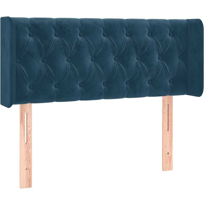 Cabecero cama - mueble cabecero de terciopelo azul oscuro 103x16x78/88 cm