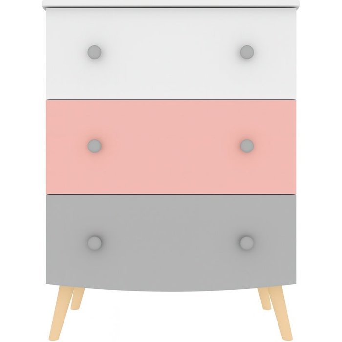 Cómoda infantil blanco, gris y rosa ringo