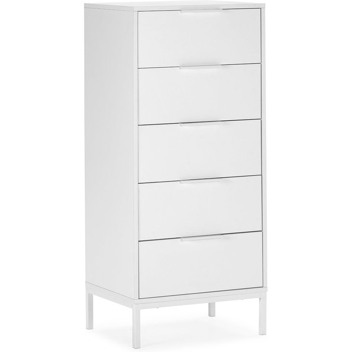 Cómoda alta auri 5 cajones color blanco