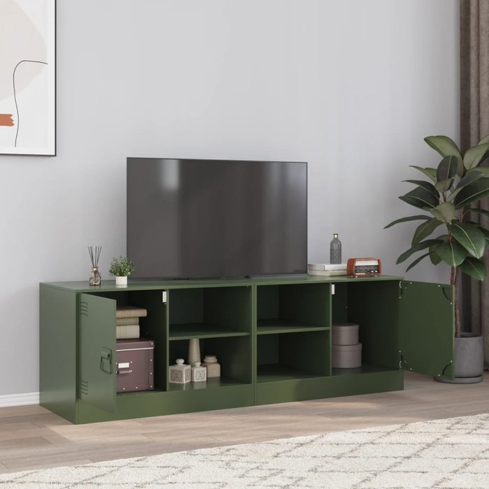 Muebles para tv 2 unidades acero verde oliva 67x39x44 cm vidaxl