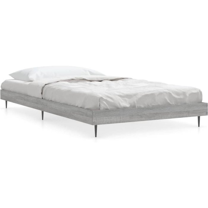Estructura de cama madera de ingeniería gris sonoma 90x190 cm — comfortxl