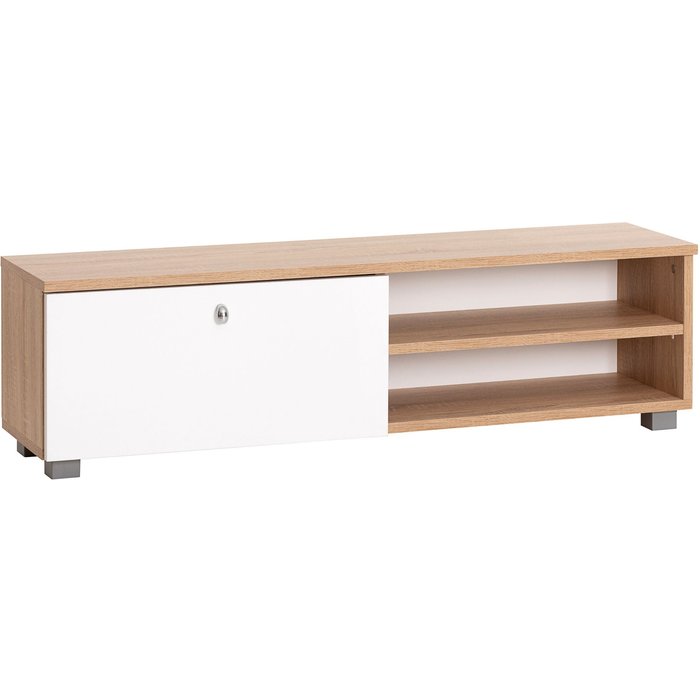 Mueble tv roble sonoma y blanco de 120 x 30 x 34 cm. hades