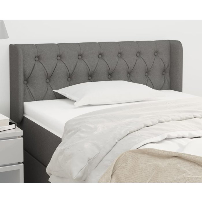 Cabecero de tela gris oscuro 103x16x78/88 cm