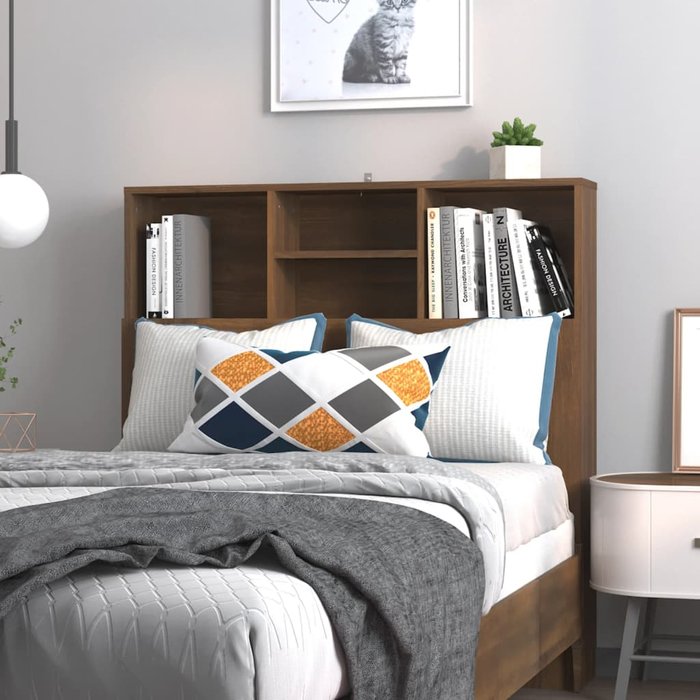 Mueble cabecero roble marrón 100x19x103,5 cm