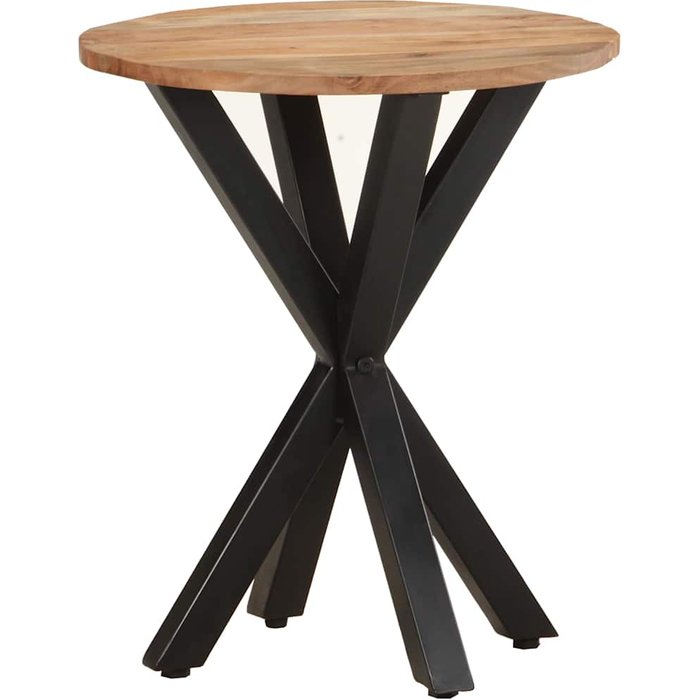 Mesita auxiliar de 48x48x56 cm, madera maciza de acacia.