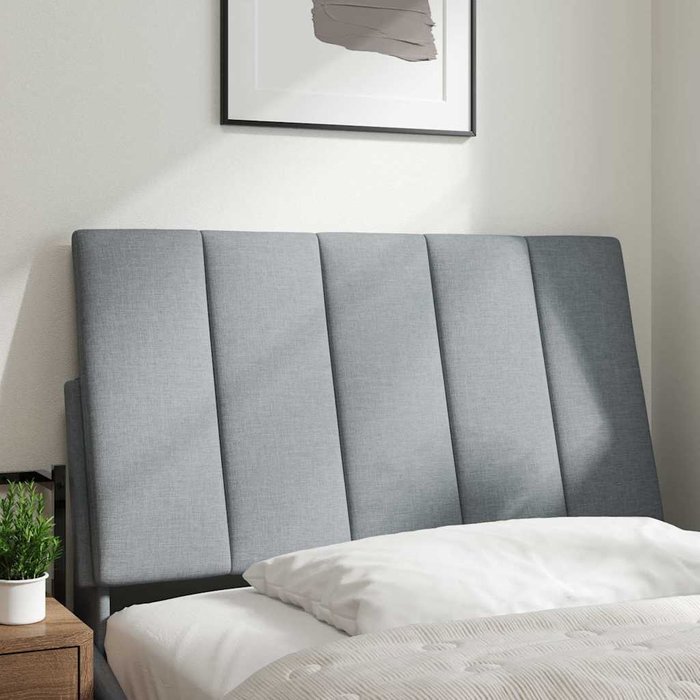 Cabecero de cama acolchado tela gris claro 90 cm - comfortxl