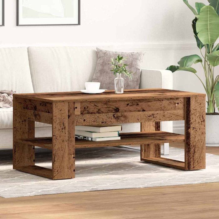 Mesa de café madera vieja 102 x 55 x 45 cm madera contrachapada