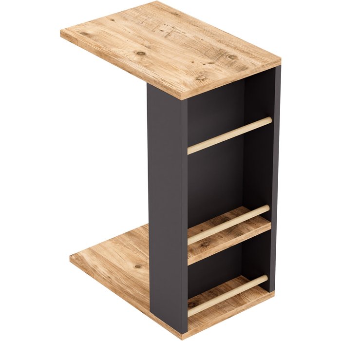 Mesa auxiliar para portátil 44 x 29 x 65 cm efecto madera negra 03_0010962