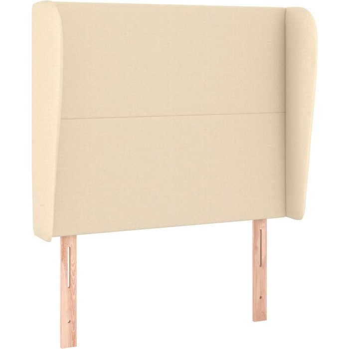 Cabecero con orejas de tela color crema 83x23x118/128 cm - comfortxl