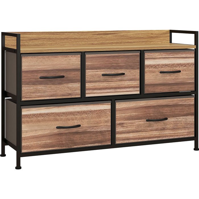 Mueble organizador homcom tela no tejida, acero roble 98x29x63 cm