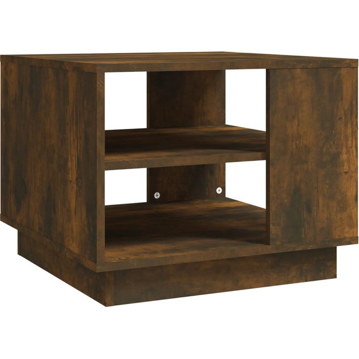 Mesa de centro madera de ingeniería roble ahumado 55x55x43 cm - comfortxl