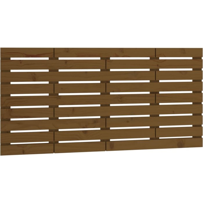 Cabecero cama pared madera maciza pino marrón miel 126x3x63 cm - comfortxl