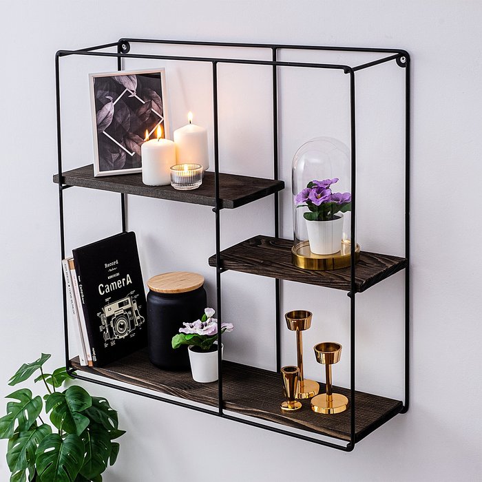 Estante de pared lilac nogal negro