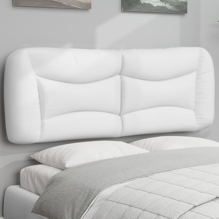 Maison exclusive - cabecero de cama acolchado hvar cuero sintético blanco 120 cm