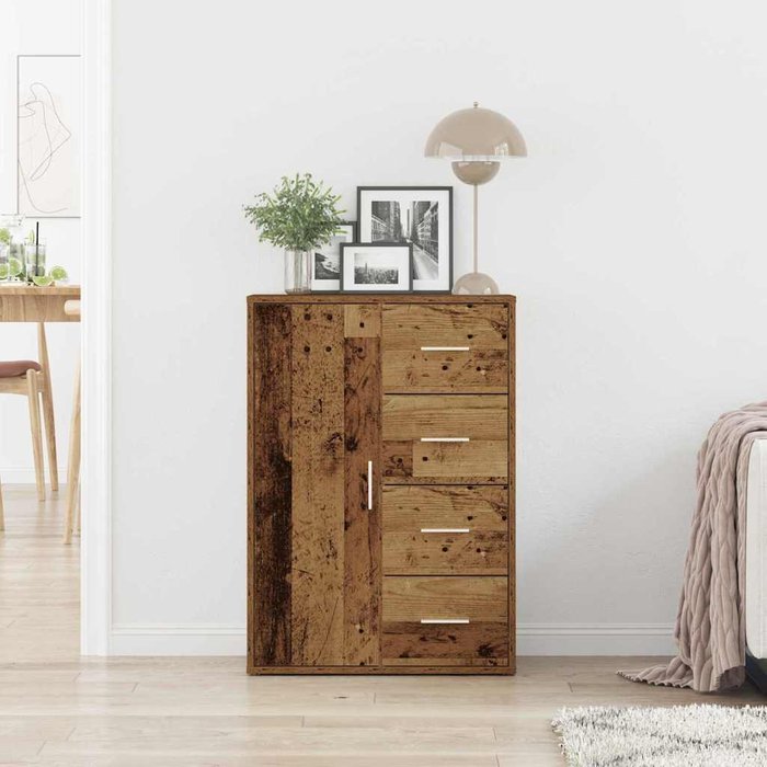 Aparador antiguo de madera, 60 x 31 x 84 cm, madera de ingeniería.