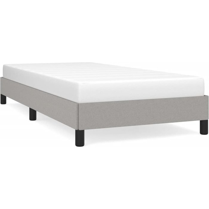 Estructura de cama sin colchón tela gris claro 90x190 cm — comfortxl