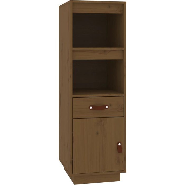 Aparador alto madera maciza de pino marrón miel 34x40x108,5 cm - comfortxl