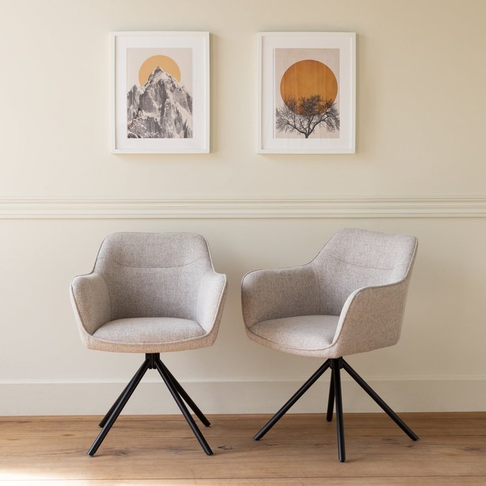 Pack de 2 sillas de tela gris danna