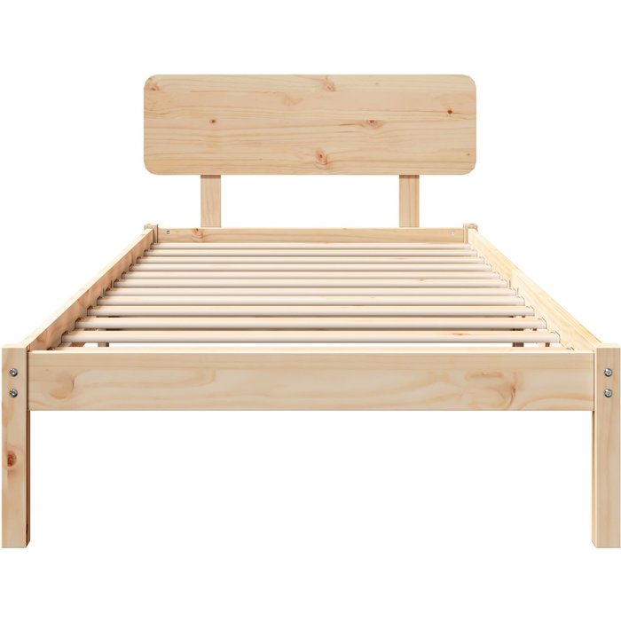 Vidaxl estructura de cama con cabecero 100x200 cm madera sólida de pino