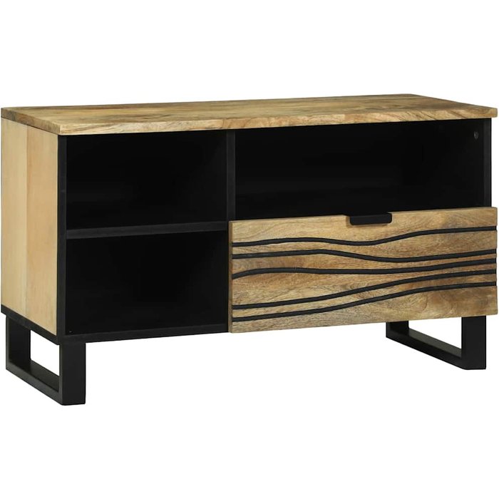 Mueble de tv con cajón, marrón, 80 x 33 x 46 cm, madera de ingeniería