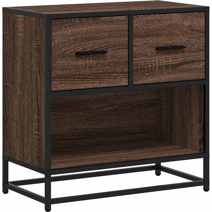 Mesilla de noche roble marrón 60x31x60 cm madera contrachapada - comfortxl