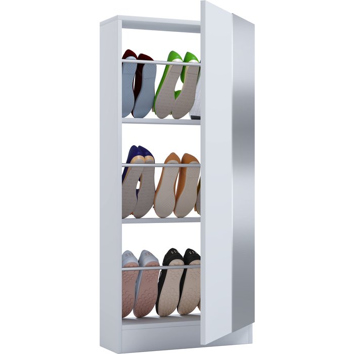 Vcm armario de zapatos fulisa blanco h. 112 x b. 50 x t. 17 cm