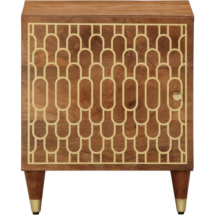 Mesita de noche de madera maciza de mango 40x33x46 cm - comfortxl