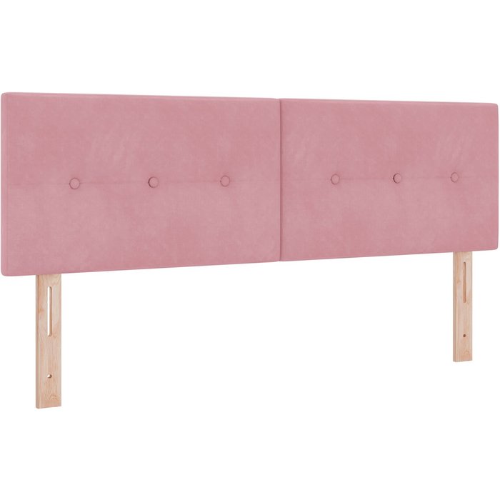Cabecero tufted botones rosa 140 cm terciopelo cfw3194039