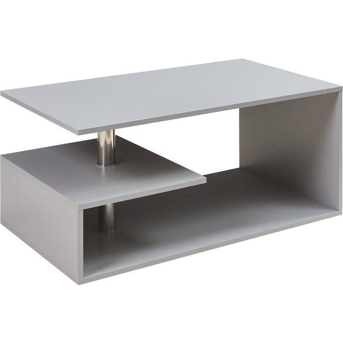 Mesa de centro consola lateral 90 x 50 x 41 cm gris claro 03_0010796