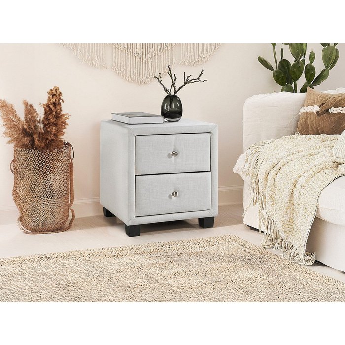 Juego de 2 mesitas de noche con 2 cajones - tejido - marfil - pichonia