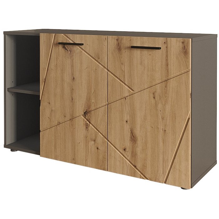 Vicco zapatera irma, antracita/artisan, 106 x 63 cm con 2 puertas