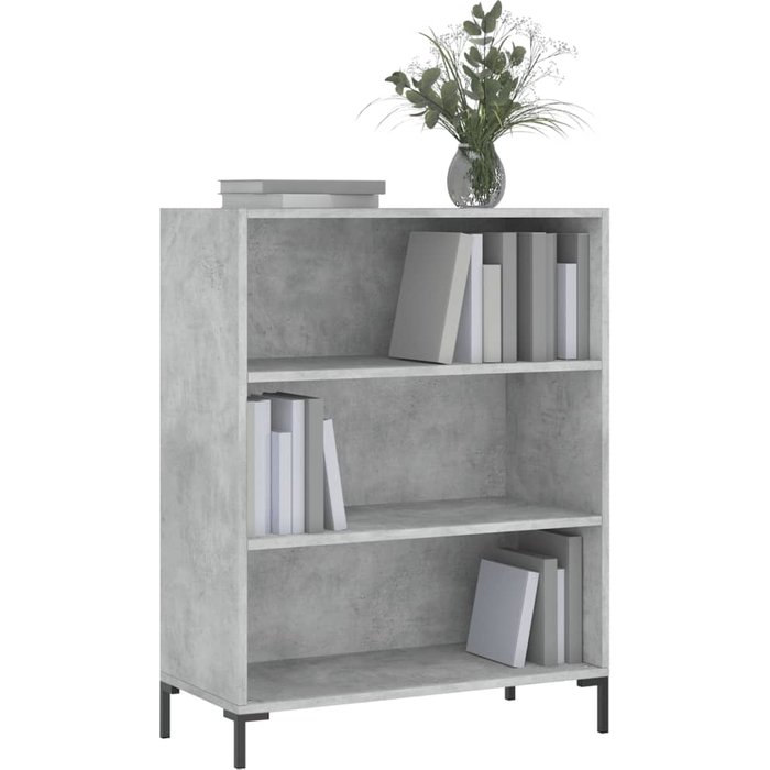 Estantería madera de ingeniería gris hormigón 69,5x32,5x90 cm – comfortxl