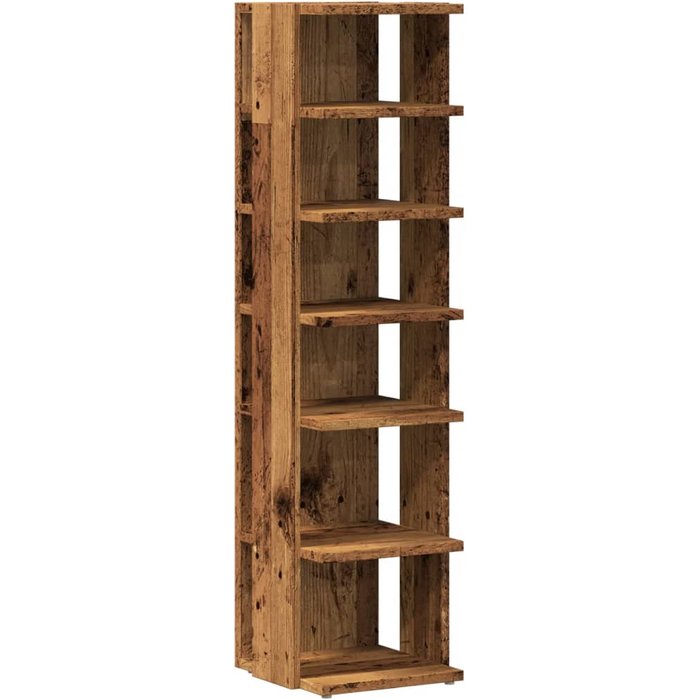 Zapatero de madera laminada envejecida 28x27x102 cm - comfortxl