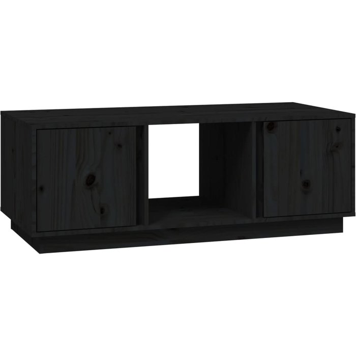 Mesa de centro de madera maciza de pino negro 110x50x40 cm - comfortxl