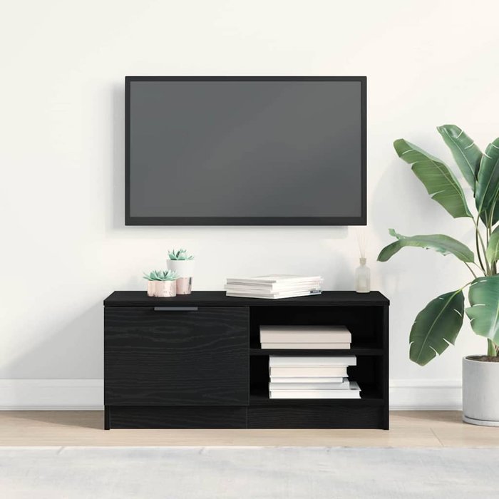 Gabinete de tv negro 80 x 35 x 36.5 cm madera contrachapada