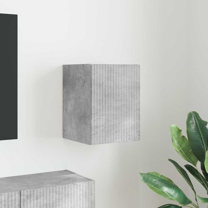 Mueble de tv de pared, acabado hormigón, 30 x 31 x 40 cm, madera de ingeniería