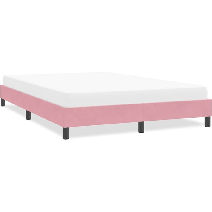 Estructura de cama sin colchón terciopelo rosa 140x220 cm