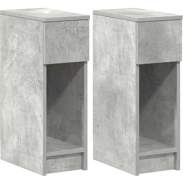 Mesillas de noche con cajón 2 uds gris hormigón 20x36x60 cm - comfortxl