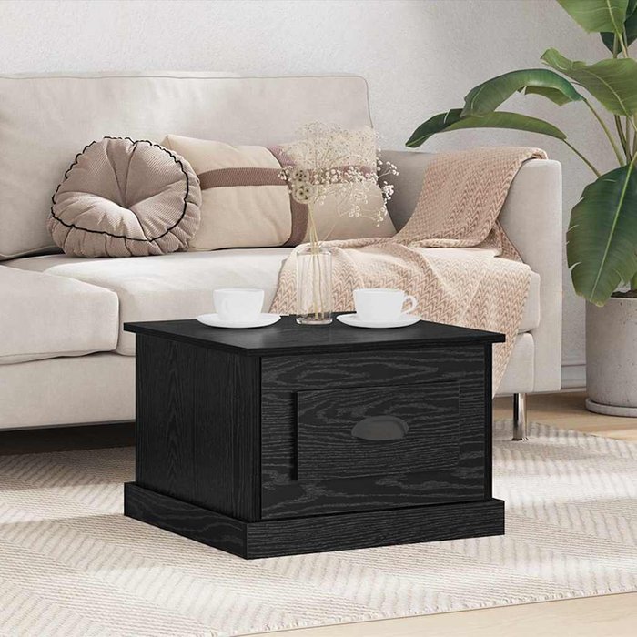 Maison exclusive - mesa de café roble negro 50 x 50 x 35 cm madera de ingeniería