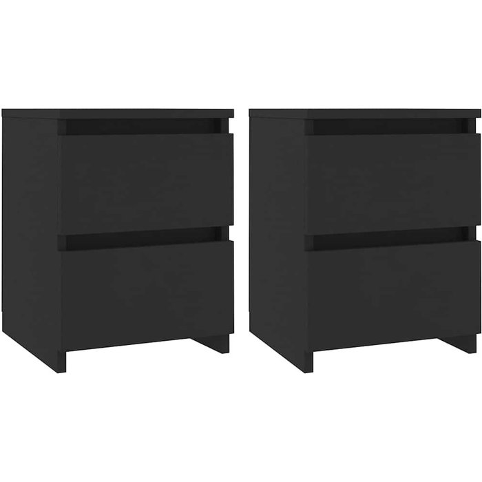 Mesitas de noche 2 unidades aglomerado negro 30x30x40 cm - comfortxl