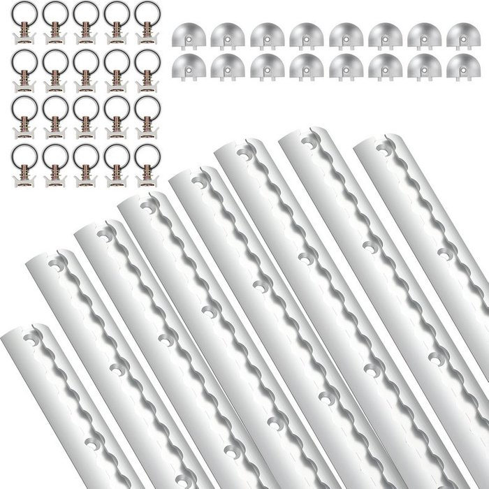 Riel de amarre airlin de aluminio, forma semicircular, 8 x 1 m, anodizado negro