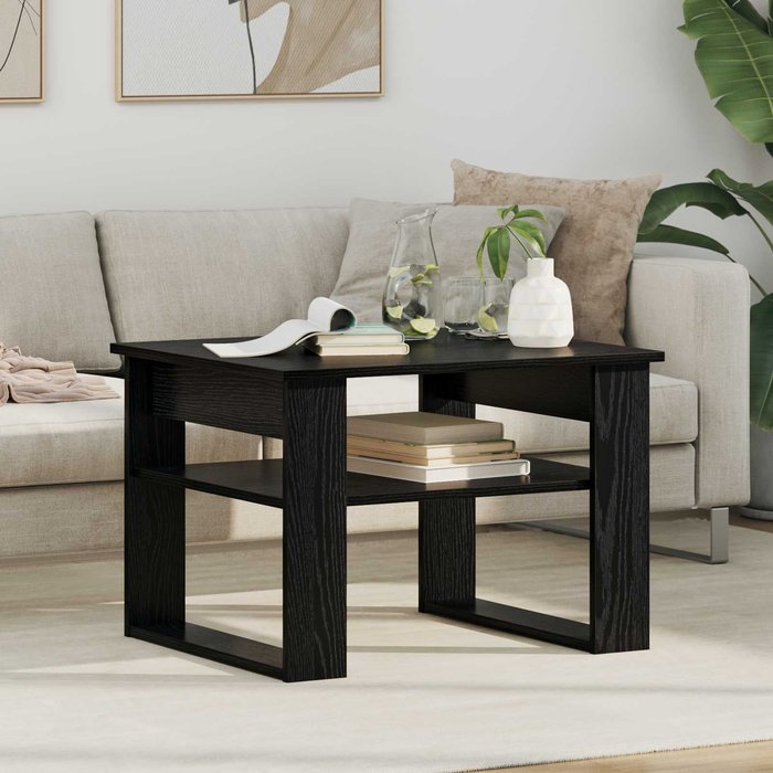 Mesa de centro, roble negro, 64 x 54 x 44 cm, madera de ingeniería.