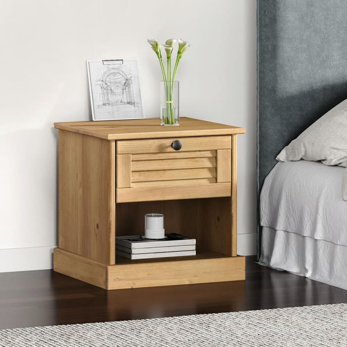 Maison exclusive - mesita de noche vigo madera maciza de pino 42x35x42 cm