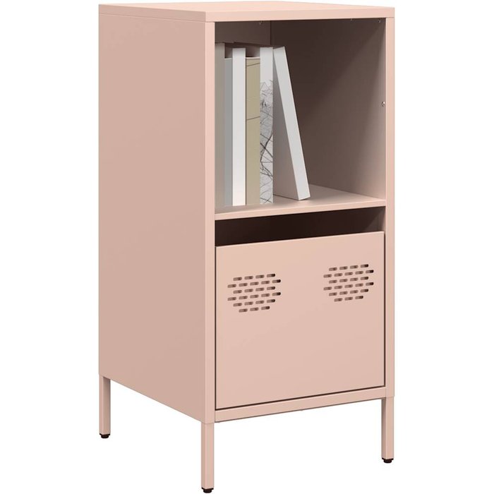 Aparador rosa de 35x39x73,5 cm, acero laminado en frío.