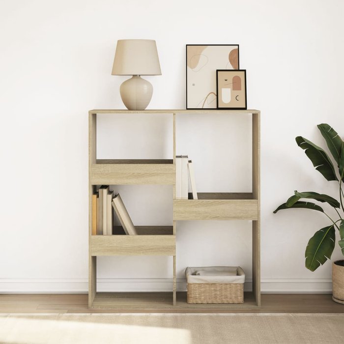Librería/separador de ambientes de roble sonoma, 100x33x115 cm - pangivo